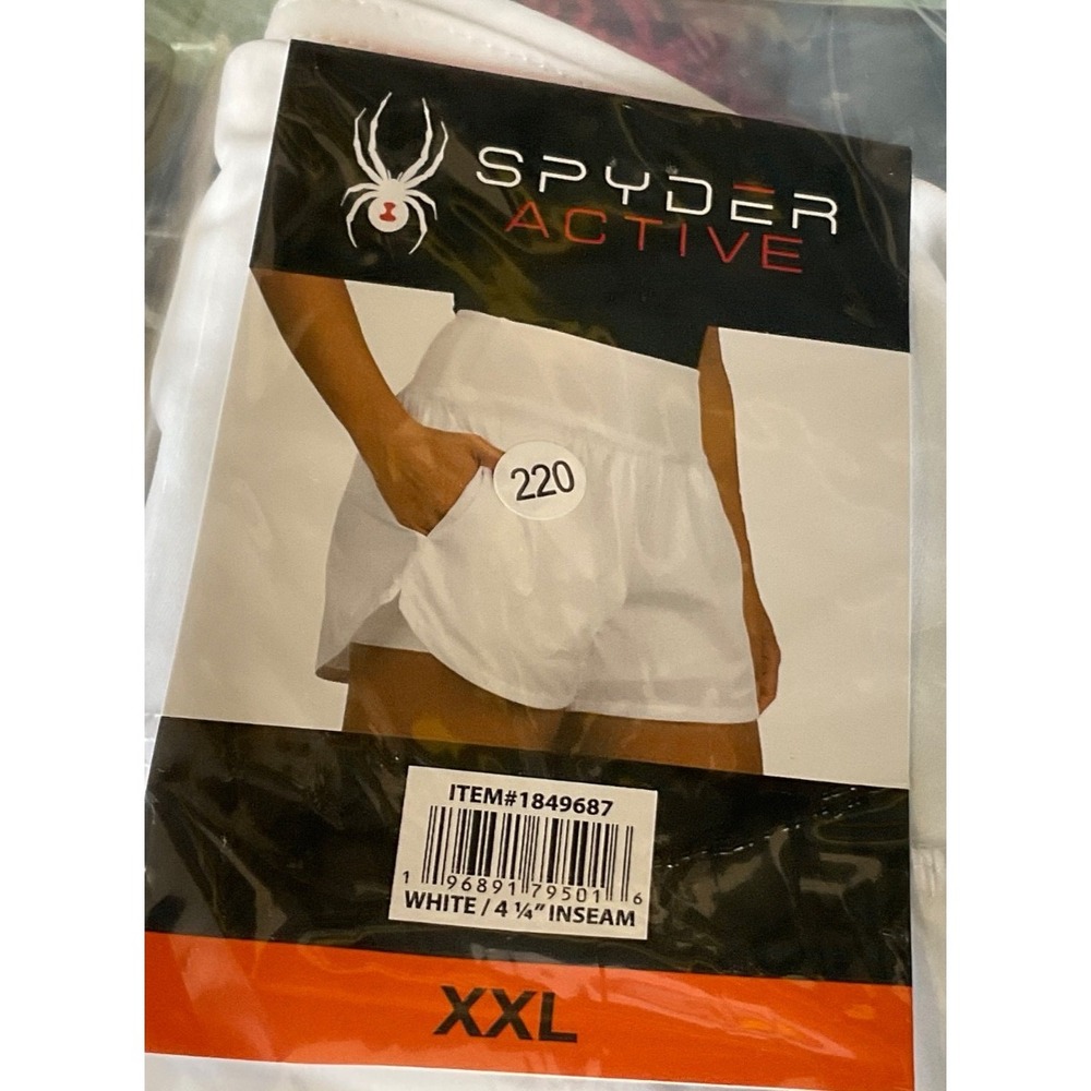 Women's SPYDER Active White Shorts Size XXL NWT